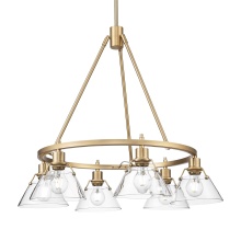 Golden 3306-6 BCB-CLR - Yep by Golden Lighting Orwell 6-light Chandelier in Brushed Champagne Brass and Clear Glass